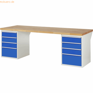 Rau Werkbank 2500x900x890mm 8xSchublade-TA lichtgrau/enzianblau Rau Werkbank 2500x900x890mm 8xSchublade-TA lichtgrau/enzianblau von RAU
