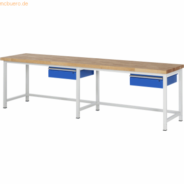 Rau Werkbank 3000x700x840-1040mm 2xSchublade-TA lichtgrau/enzianblau Rau Werkbank 3000x700x840-1040mm 2xSchublade-TA lichtgrau/enzianblau von RAU