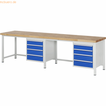 Rau Werkbank 3000x700x840-1040mm 8xSchublade-TA lichtgrau/enzianblau Rau Werkbank 3000x700x840-1040mm 8xSchublade-TA lichtgrau/enzianblau von RAU