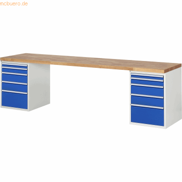 Rau Werkbank 3000x700x890mm 10xSchublade-TA lichtgrau/enzianblau Rau Werkbank 3000x700x890mm 10xSchublade-TA lichtgrau/enzianblau von RAU
