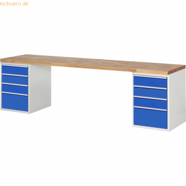 Rau Werkbank 3000x700x890mm 8xSchublade-TA lichtgrau/enzianblau Rau Werkbank 3000x700x890mm 8xSchublade-TA lichtgrau/enzianblau von RAU