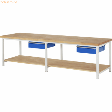 Rau Werkbank 3000x900x840-1040mm 2xSchublade-TA lichtgrau/enzianblau Rau Werkbank 3000x900x840-1040mm 2xSchublade-TA lichtgrau/enzianblau von RAU