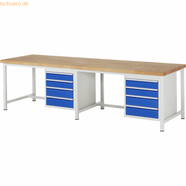 Rau Werkbank 3000x900x840-1040mm 8xSchublade-TA lichtgrau/enzianblau Rau Werkbank 3000x900x840-1040mm 8xSchublade-TA lichtgrau/enzianblau von RAU