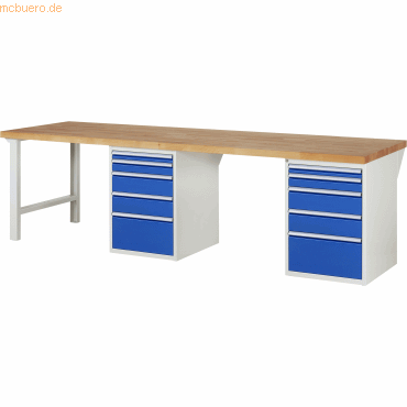 Rau Werkbank 3000x900x890mm 10xSchublade-TA lichtgrau/enzianblau Rau Werkbank 3000x900x890mm 10xSchublade-TA lichtgrau/enzianblau von RAU