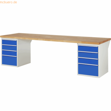 Rau Werkbank 3000x900x890mm 8xSchublade-TA lichtgrau/enzianblau Rau Werkbank 3000x900x890mm 8xSchublade-TA lichtgrau/enzianblau von RAU