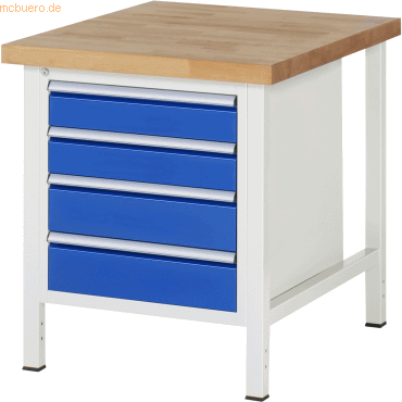 Rau Werkbank 750x900x840-1040mm 4xSchublade-TA lichtgrau/enzianblau Rau Werkbank 750x900x840-1040mm 4xSchublade-TA lichtgrau/enzianblau von RAU