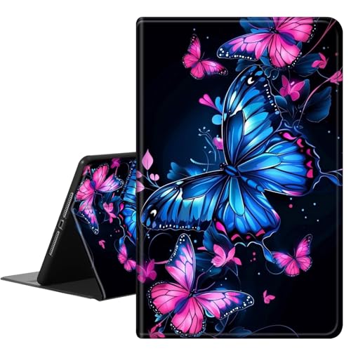 RAUEDWDJS Schutzhülle für Fire HD 10 Tablet (13. Generation, Version 2023), 25,7 cm (10,1 Zoll), PU-Leder, schlank, stehend, Smart-Cover mit automatischer Sleep/Wake-Funktion, rosa blaue von RAUEDWDJS