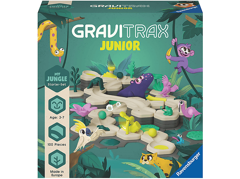 RAVENSBURGER GraviTrax Junior Starter-Set L Jungle Kugelbahnsystem Mehrfarbig von RAVENSBURGER