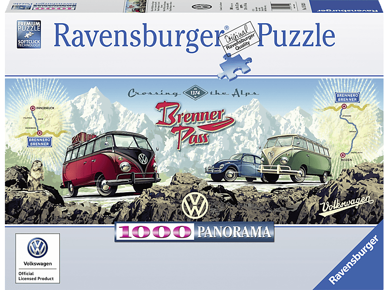 RAVENSBURGER Mit dem VW Bulli über den Brenner Puzzle von RAVENSBURGER