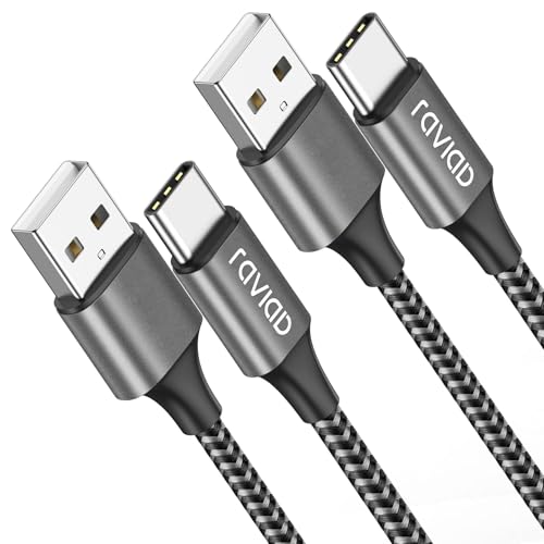 RAVIAD USB C Kabel [2Pack 3M] 3.1A Ladekabel USB C Schnellladekabel Nylon USB C Ladekabel für iPhone 16 15 Pro Max, Samsung Galaxy S24 S23 S22 S21 S20 Note 10, Huawei P60, Google Pixel, Xperia XZ von RAVIAD