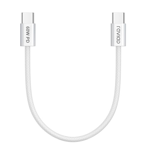 RAVIAD USB C auf USB C Kabel Kurz 30CM 60W 20V/3A USB C Ladekabel PD 3.0 Schnellladekabel USB C für iPhone 15 Pro Max, Samsung Galaxy S24/23/S22/S21/A54/A34, MacBook Pro/Air, Pad Pro/Air, Huawei P60 von RAVIAD