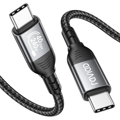 RAVIAD Zertifiziert USB4 Kabel Mit Thunderbolt 4, 2M, 40Gbps Datenkabel, PD3.1 240W USB-C Ladekabel, 8K@60Hz Videokabel Für iPhone 15, MacBook, Docking Station, SSD, Monitor, Hub von RAVIAD