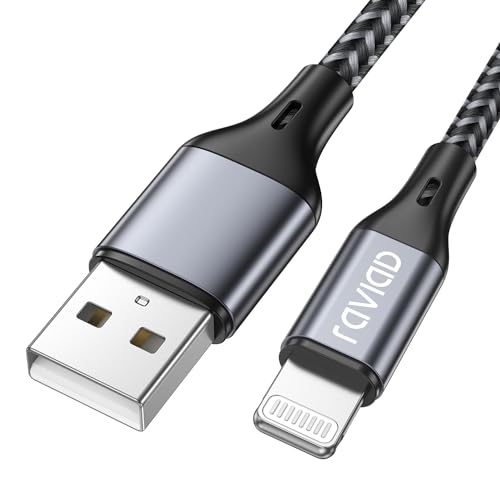 RAVIAD iPhone Ladekabel, Lightning Kabel 3M [MFi-Zertifiziert] Nylon Schnell Ladekabel für iPhone 14, 13, 12, 11, pro, X, XS, XS Max, XR, X, 8, 8 Plus, 7, 7 Plus, 6s, 6s Plus, 6, 6 Plus von RAVIAD