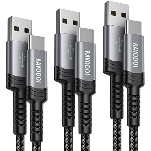 USB C Kabel[1M+1M+2M, 3 Stück] 3A Ladekabel USB C Nylon Geflochten Schnellladekabel USB C für iphone 15 Pro MAX, Samsung Galaxy S20 S21 S22 S23 S24 Ultra S10 S9, A70 A71 A50 A51 A41 A40 A21s A20 A20E von RAVODOI