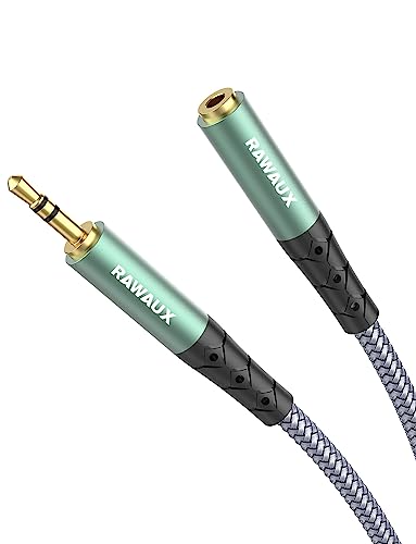 RAWAUX Klinkenkabel 3,5mm Kopfhörer Verlängerungskabel Klinke Verlängerung 1M Stereo Aux Audio Kabel Verlängerung Klinke Adapter Extender Cord Kompatibel mit Tablet, Laptop, Handys, Media Player von RAWAUX