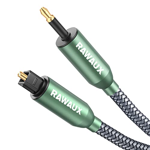 RAWAUX Optisches Kabel 1.5M Optisch Digital Audio Toslink auf Mini Toslink SPDIF Kabel 24K Vergoldeter Stecker Digitales Optical Audio Cable Adapter für TV, DVD, HiFi System von RAWAUX