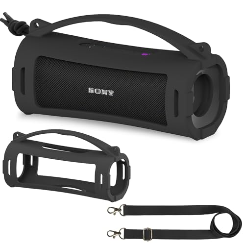 Silikon-Schutzhülle für Sony ULT Field 1 Elextronics Ultra tragbarer kabelloser Bluetooth-Lautsprecher, schützender Ständer für Sony ULT Field 1 Lautsprecherzubehör (nur Hülle) (Schwarz) von RAWECUD