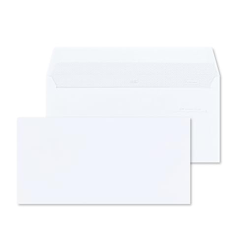 RAYLU PAPER - 10 Stück weiße Briefumschläge aus Papier mit Haftklebung zum Versenden von Dokumenten und Briefen, leicht versiegelt, 90g/m² dick (DL, 10 Stück) von RAYLU PAPER