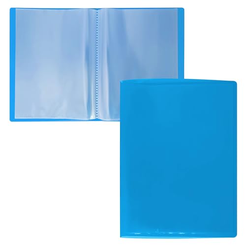 RAYLU PAPER - A5-Dokumentenmappe aus 100% biologisch abbaubarem Polypropylen, 10 transparente Dokumentenhüllen für Zuhause und Büro, A5, 10 Hüllen, Blau von RAYLU PAPER