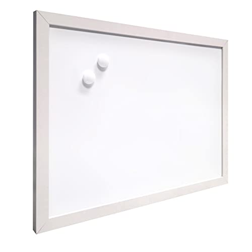 RAYLU PAPER - Magnetisches Whiteboard mit Holzrahmen, weiß, trocken abwischbare Wandtafel, inklusive zwei Magneten zum Aufhängen von Notizen und Fotos (40 x 30 cm) von RAYLU PAPER