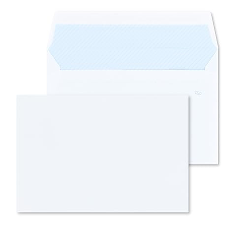 RAYLU PAPER - Packung mit weißen Umschlägen aus Papier, selbstklebend, zum Versenden von Dokumenten und Briefen, leicht versiegelt, 90 g/m² dick (kommerziell, 500 Stück) von RAYLU PAPER