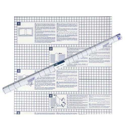 RAYLU PAPER – Selbstklebende Folie zum Laminieren von Büchern und Notizbüchern, 50 Mikron, transparentes gegossenes Polypropylen, das Ihre Schulmaterialien schützt (2 x 0,5) von RAYLU PAPER