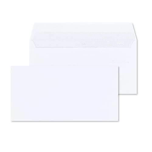 RAYLU PAPER - Weiße Briefumschläge aus Papier mit Haftklebung zum Versenden von Dokumenten und Briefen, leicht versiegelt, 90g/m² dick, 500 Stück von RAYLU PAPER