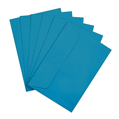 Raylu Paper® - 20 kleine farbige Umschläge mit Klebeverschluss und ohne Fenster für Party, Hochzeit, Geburtstag oder Weihnachten. Bunte Umschläge Größe C6 114 x 162 mm (Blau) von RAYLU PAPER