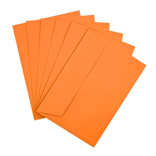 Raylu Paper® - 20 kleine farbige Umschläge mit Klebeverschluss und ohne Fenster für Party, Hochzeit, Geburtstag oder Weihnachten. Bunte Umschläge Größe C6 114 x 162 mm (Orange) von RAYLU PAPER