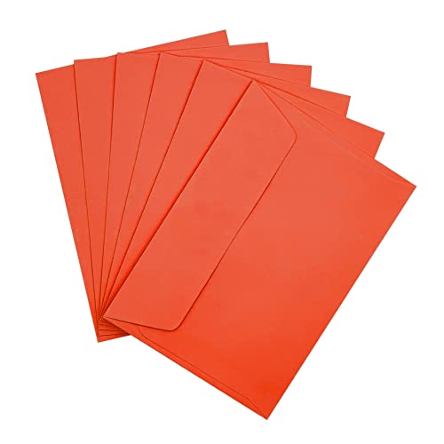 Raylu Paper® - 20 kleine farbige Umschläge mit Klebeverschluss und ohne Fenster für Party, Hochzeit, Geburtstag oder Weihnachten. Bunte Umschläge Größe C6 114 x 162 mm (Rot) von RAYLU PAPER