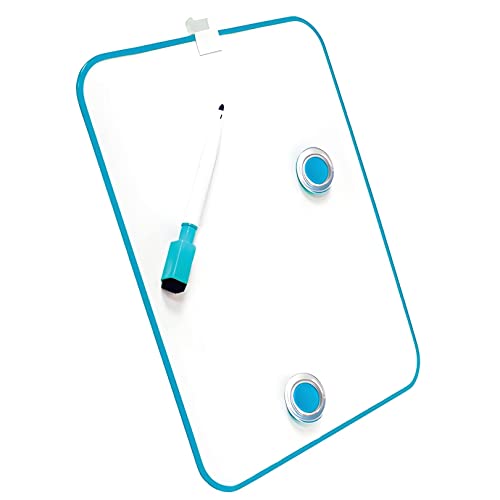 Raylu Paper® - Magnetische Whiteboard für Kinder, trocken abwischbar, mit abgerundeten Kanten, Magnettafel für Kühlschrank, Größe 216 x 280 mm, mit Filzstift und Magneten (Blau) von RAYLU PAPER