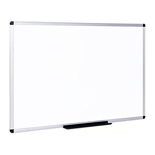 Raylu Paper® - Magnetisches Whiteboard mit Aluminiumrahmen, großes trocken abwischbares magnetisches Whiteboard mit Stiftablage (120 x 90 cm) von RAYLU PAPER