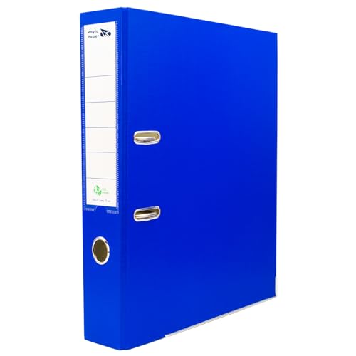 Raylu Paper Ordner mit Ringen, Ordner mit Rückenbreite 75 mm, Aktenordner für Büro mit 2 Ringen, mit weichem Öffnungshebel und personalisierbarem Kartenfach, Blau Raylu Paper Ordner mit Ringen, Ordner mit Rückenbreite 75 mm, Aktenordner für Büro mit 2 Ringen, mit weichem Öffnungshebel und personalisierbarem Kartenfach, Blau von RAYLU PAPER