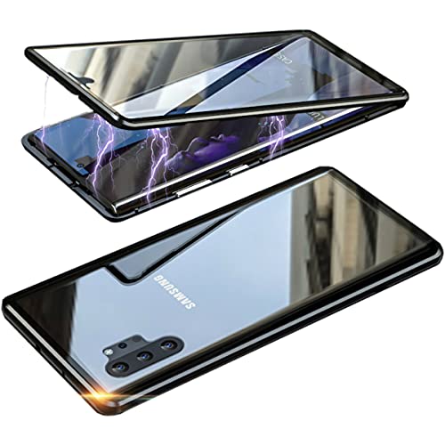 QiiStar Hülle für Samsung Galaxy Note 10 Plus Handyhülle,Magnetische Adsorption Metallrahmen 360 Grad Komplettschutz Hülle Vorne hinten Gehärtetes Glas Schutzhülle Einteiliges Flip Case - Schwarz QiiStar Hülle für Samsung Galaxy Note 10 Plus Handyhülle,Magnetische Adsorption Metallrahmen 360 Grad Komplettschutz Hülle Vorne hinten Gehärtetes Glas Schutzhülle Einteiliges Flip Case - Schwarz von QiiStar