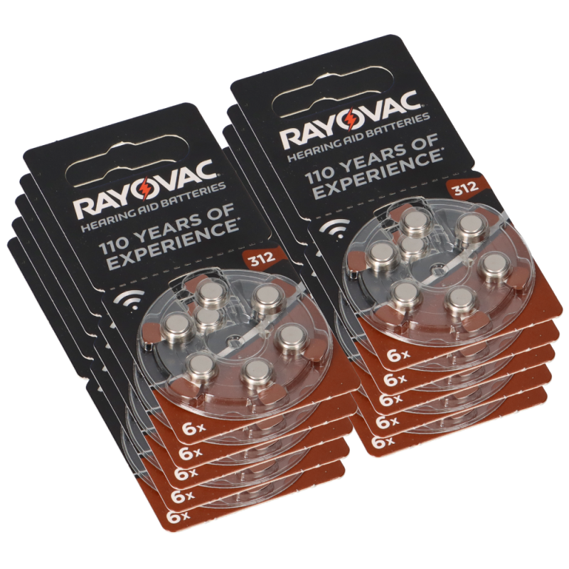 60x Rayovac Hörgerätebatterie HA312 Hearing Aid Acoustic von RAYOVAC