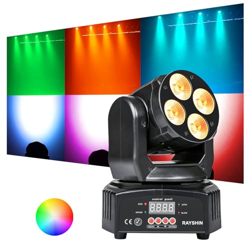 LED beweglichen Kopf Professional DMX512 RGBWA/UV 50W 16/18CH Professional Mini Moving Head Beleuchtung Bühnenlicht 6 in 1 Strobe Effekt für DJ Disco Party Restaurant Club Hochzeit Home Party... von RAYSHIN