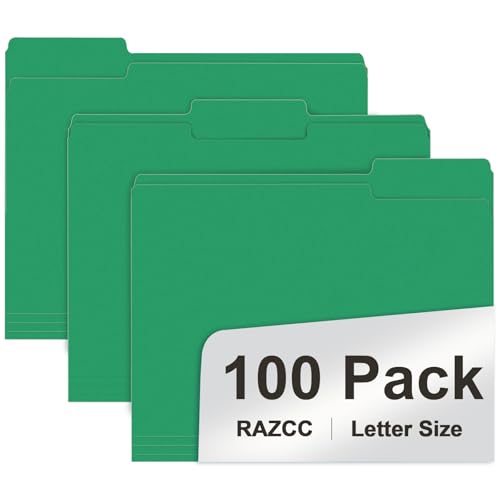 RAZCC Aktenordner, 100 Stück, 1/3 geschnittene Registerkarten, Briefgröße, farbig, Ordner mit Register, ideal zum Organisieren und einfachen Aufbewahren von Dateien RAZCC Aktenordner, 100 Stück, 1/3 geschnittene Registerkarten, Briefgröße, farbig, Ordner mit Register, ideal zum Organisieren und einfachen Aufbewahren von Dateien von RAZCC