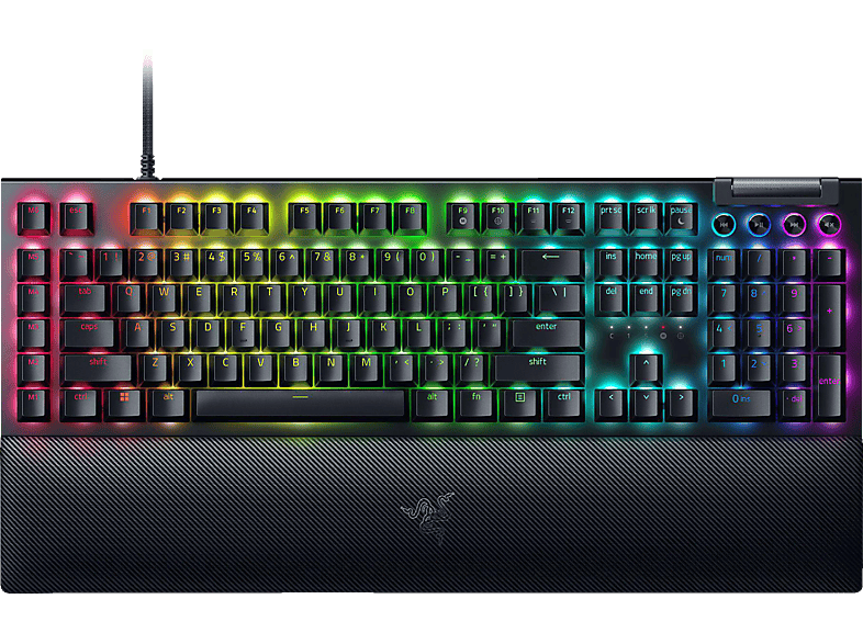 RAZER Blackwidow V4 Snap Tap Deutsches Layout, Gaming Tastatur, Mechanisch, Razer Green, kabelgebunden, Schwarz von RAZER