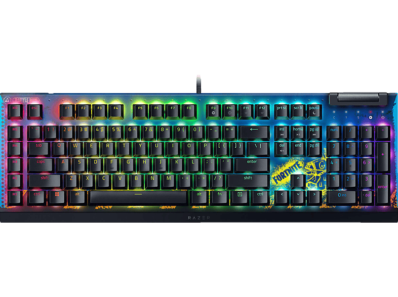 RAZER Blackwidow V4 X, Gaming Tastatur, Mechanisch, Razer Yellow, kabelgebunden, Fortnite Edition von RAZER