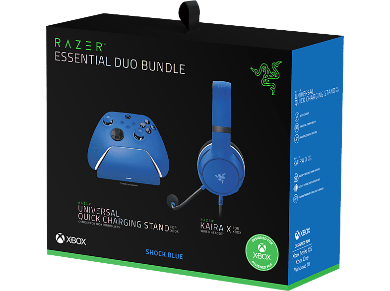 RAZER Essential Duo Bundle für Xbox, Over-ear Gaming Headset Blau von RAZER