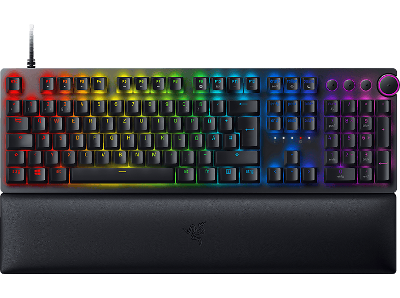 RAZER Huntsman V2, Gaming Tastatur, Opto-Mechanical, Razer Clicky Optical Switch (Lila), kabelgebunden, Schwarz von RAZER