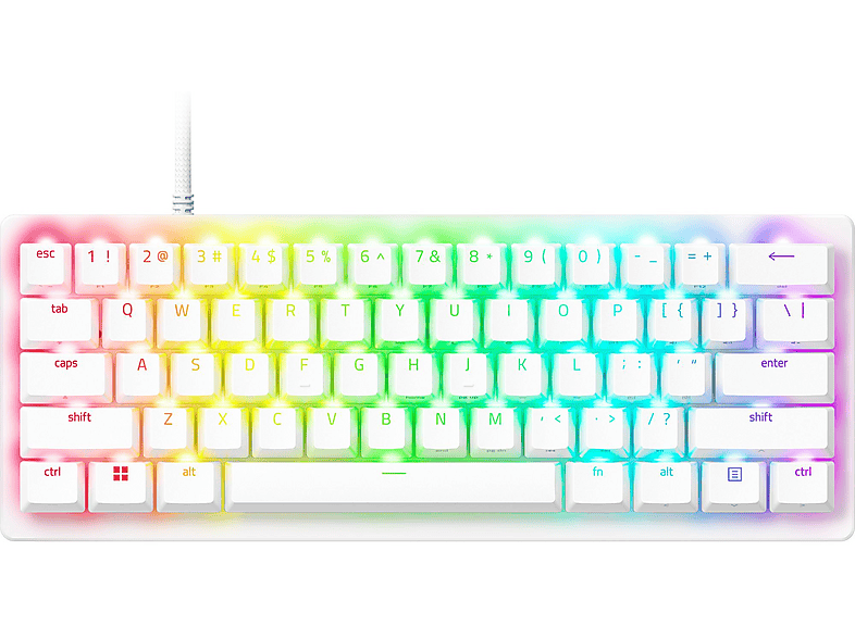 RAZER Huntsman V3 Pro Mini, Gaming Tastatur, Opto-Mechanical, Razer Analog Optical, Kabelgebunden, Snap Tap, Weiß, Weiß von RAZER