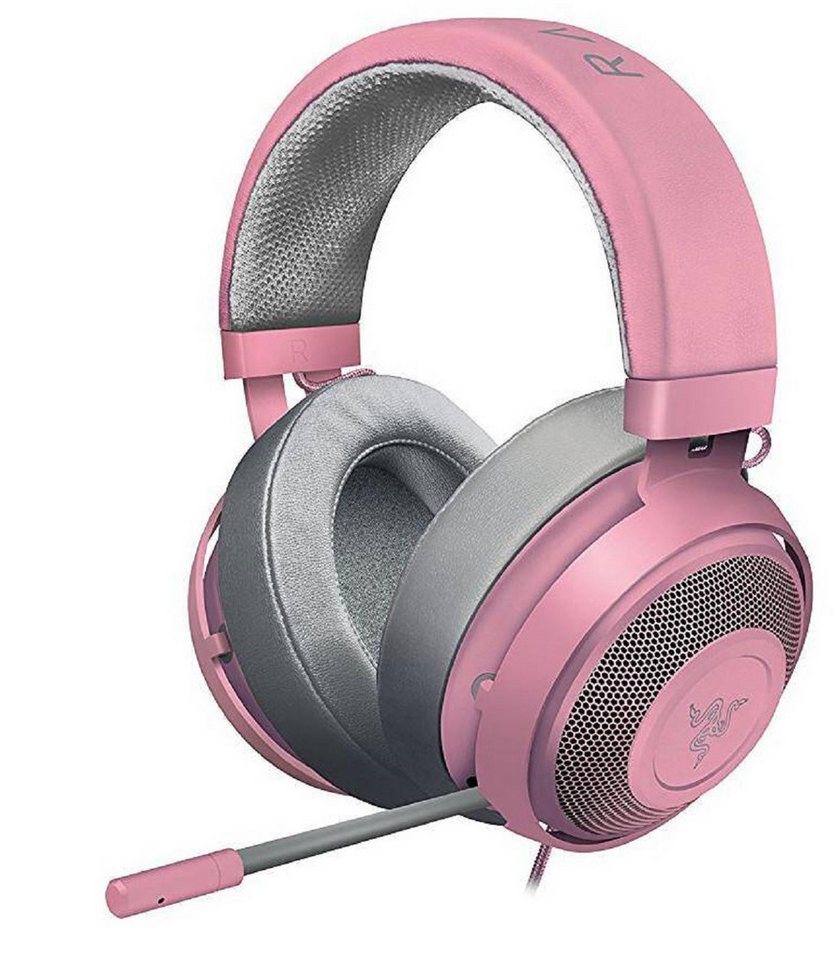 RAZER Kraken kabelgebundene Gaming Kopfhörer mit Mikrofon Quarz Pink-Silber Over-Ear-Kopfhörer von RAZER