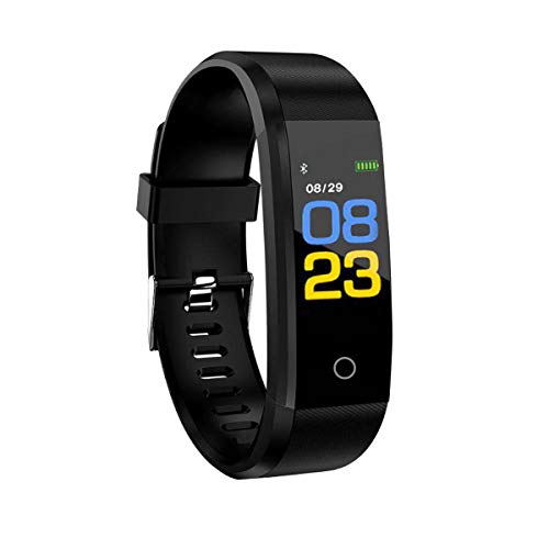 RBNANA Fitness Tracker Uhr, Aktivitätstracker für Männer, Frauen und Kinder, Wasserdichte Smart Watch Aktivitätstracker mit Schlafmonitor, Schrittzähler und Herzfrequenzmesser, Schwarz von RBNANA