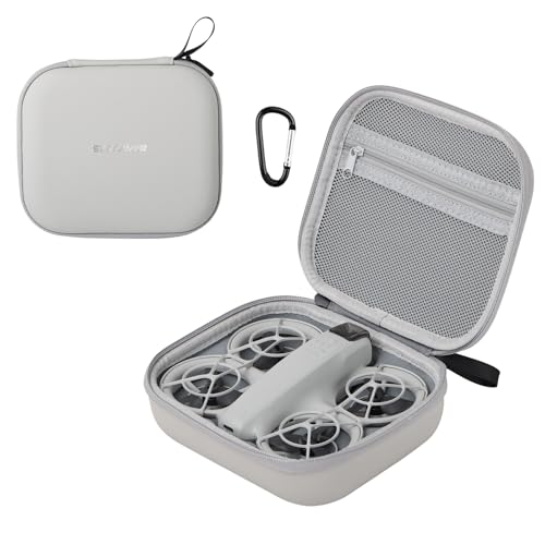 RC GearPro Tragbare Tragetasche für DJI NEO Drohne, Hartschalen-Reisekoffer Wasserdicht Taschen Zubehörtasche (Grau, Für Neo Drone Körper) von RC GearPro