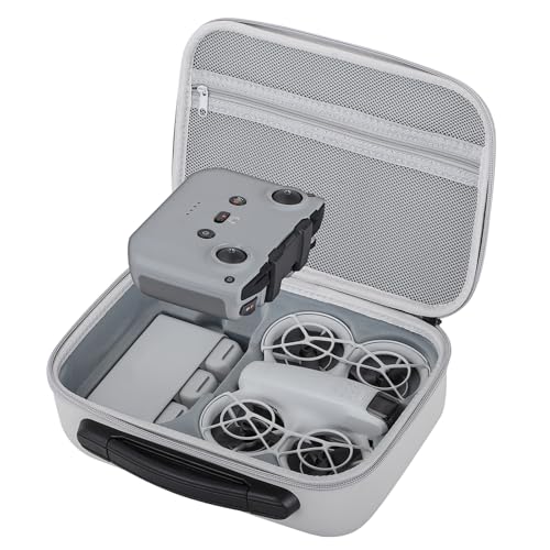 RC GearPro Tragbare Tragetasche für DJI NEO Drohne, Hartschalen-Reisekoffer Wasserdicht Taschen Zubehörtasche (Grau, Für Neo Fly More Combo) von RC GearPro