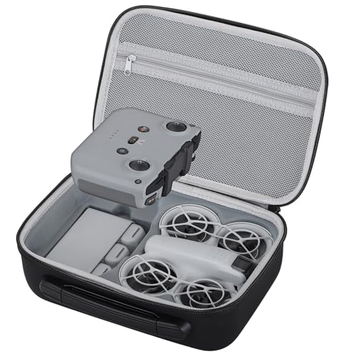 RC GearPro Tragbare Tragetasche für DJI NEO Drohne, Hartschalen-Reisekoffer Wasserdicht Taschen Zubehörtasche (Schwarz, Für Neo Fly More Combo) von RC GearPro