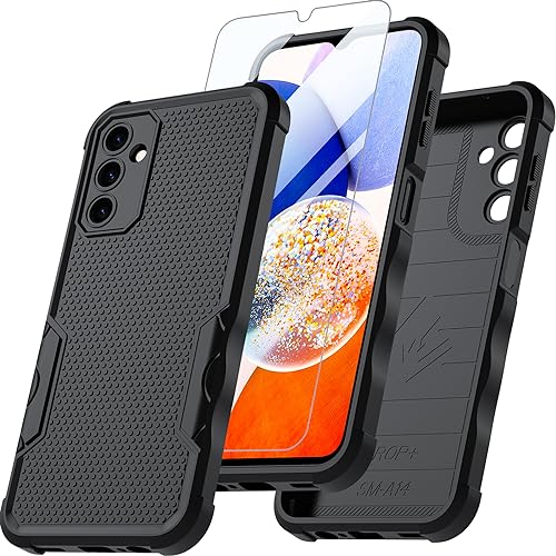 RC1WD Für Samsung Galaxy A14 Hülle, Handyhülle Mit 9H Panzer Schutz Glas Schutzfolie, 360 Grad Rundumschutz Stoßfest Kratzfestes Case Cover Schutzhülle 4G/5G- Schwarz RC1WD Für Samsung Galaxy A14 Hülle, Handyhülle Mit 9H Panzer Schutz Glas Schutzfolie, 360 Grad Rundumschutz Stoßfest Kratzfestes Case Cover Schutzhülle 4G/5G- Schwarz von RC1WD
