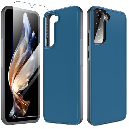 RC1WD Für Samsung Galaxy S22 Hülle 6,1 Zoll, Hülle Für Samsung S22 Mit 9H Panzer Schutz Glas Displayschutz Folie, 360° Rundumschutz Stoßfest Case Schutzhülle Handyhülle für Samsung S22 5g - Hellblau RC1WD Für Samsung Galaxy S22 Hülle 6,1 Zoll, Hülle Für Samsung S22 Mit 9H Panzer Schutz Glas Displayschutz Folie, 360° Rundumschutz Stoßfest Case Schutzhülle Handyhülle für Samsung S22 5g - Hellblau von RC1WD