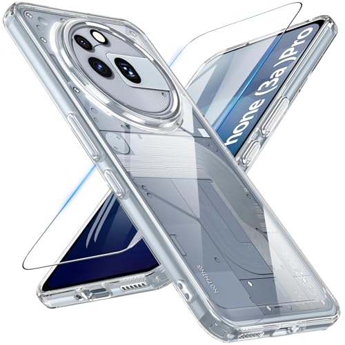 RC1WD Hülle für Nothing Phone (3a) Pro mit Panzer Schutz Glas, Handyhülle Stoßfest Anti-Kratzt Transparent Schutzhülle Dünn Case (Klar) von RC1WD